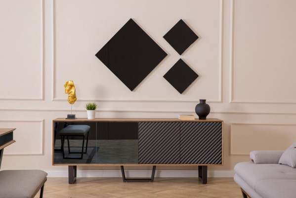 Designer Dining room Set 4-piece Sideboard with 3x Mirror Modern Style new