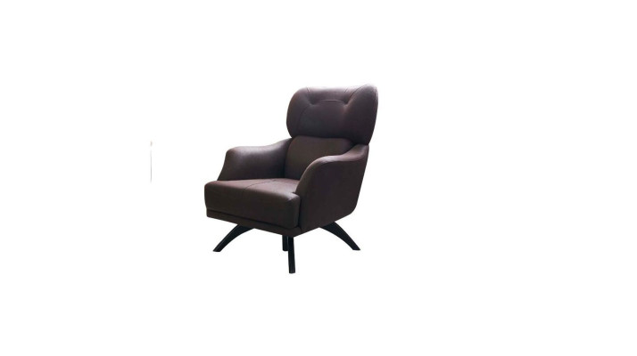 Wing Chair Single Seater Armchair Cocktail Chair Fabric Brown Modern Seater