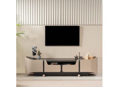 TV-cabinet Lowboard TV Stand Living room Wood Beige Sideboard Table Modern
