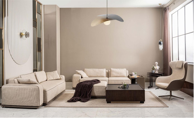Luxury sofa set three seater sofa fabric sofa beige upholstered sofas armchair
