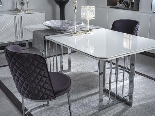 Dining room Furniture Luxury Complete Dining table Sideboard with Mirror Design 4x Chairs