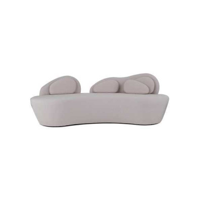 White 3-Seater Sofa Upholstery 3-Seater Living room Couch Luxury Textile Sofa