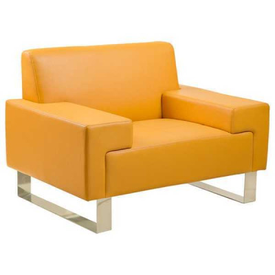 Yellow Armchair Designer Single Seater Couch Leather Chair Lounge 1-Seater