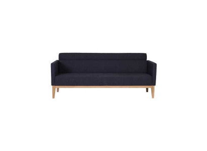Black three-seater luxury 3-seater couch designer upholstered sofa wooden feet