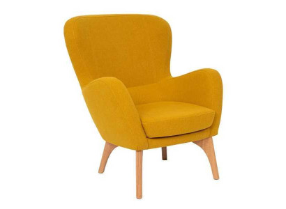 Yellow designer armchair upholstery living room lounge chair elegant single seater