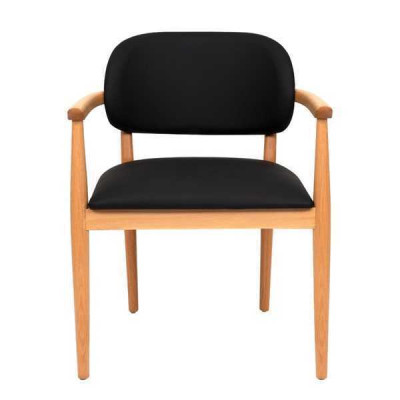 Black armchair designer dining room chair luxury single seater wooden furniture