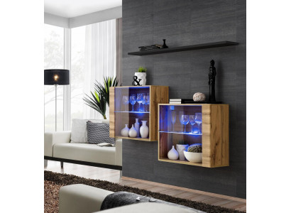 Modern Furniture Luxury Wall unit 130 cm Living room Furnishings Complete e Set 3pcs.