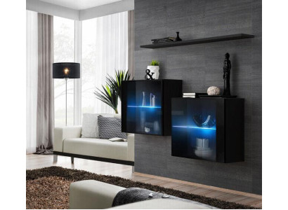 Complete Set 3-piece Designer Wall unit 2x wall cabinet Modern Wall Shelf new