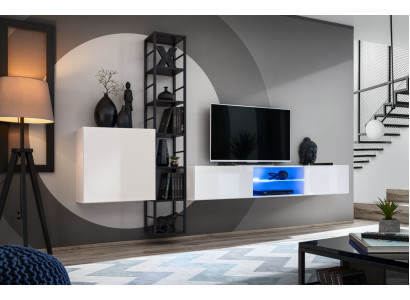 Living room Complete Set 3 pieces luxury wall unit wall cabinet TV lowboard design