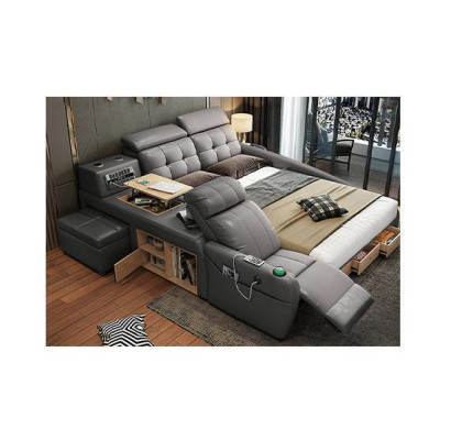 Multifunction Design Bed Big Imitation leather Hotel Upholstery 180x200 Beds new