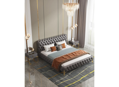 Bed 2x Bedside table 3 pcs Bedroom Set Design Modern Luxury Bedroom sets