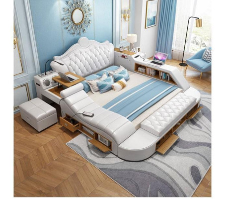 Multifunction bed Chesterfield double luxury design bed 180x200 USB