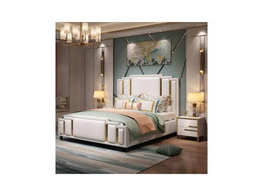 Leather Bed Upholstery Design Luxury Double Hotel Sleep Room Beds
