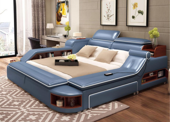 Multifunction Bed Double Beds Modern Bed frame Beds 180x200cm