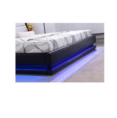 Modern Wooden bed bed frame Bed frame e with Slatted frame Double bed LED 269cm