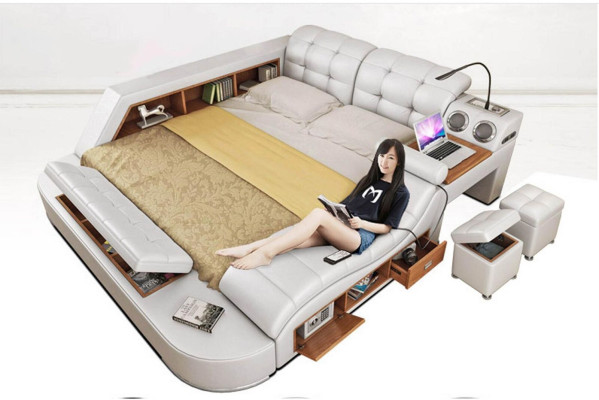Chesterfield Double Luxury Design Bed 180x200 Multifunction sbett new