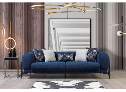 Blue he Three Seater Luxury Couch Modern Sofas Living room furniture stainless steel