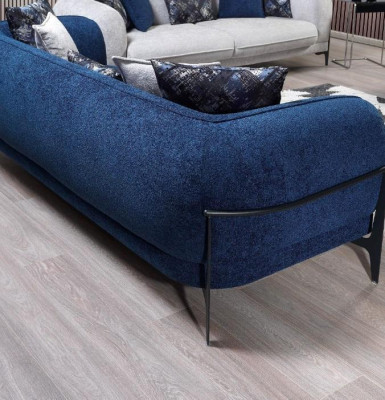Blue he Three Seater Luxury Couch Modern Sofas Living room furniture stainless steel