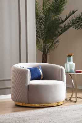 Modern armchair stainless steel furniture wing chair single seater living room furniture