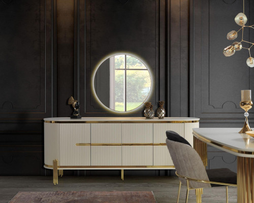 Luxury Sideboard Chest of drawers Wood Sideboard Wardrobe Dining room Modern White