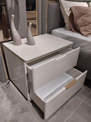 Bed 2x Bedside tables 3 pieces. Bedroom Double bed Design Furniture Wood new Set