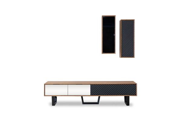 Wall unit Living room set TV lowboard 2x Wall cupboard Designer living walls