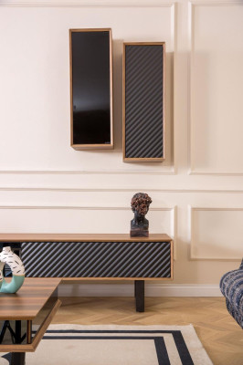 Wall unit Living room set TV lowboard 2x Wall cupboard Designer living walls