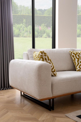 Luxury Corner sofa L-shape fabric sofa Couch Sofa White upholstered sofa Seat Corner suite