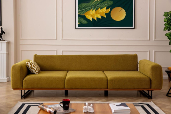 Italian Sofa Couch Upholstery 4 Seater Furniture 270cmTextile Couches new