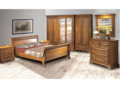 Bedroom Bed Bedside table Chest of drawers Wardrobe luxury set 6 pieces.