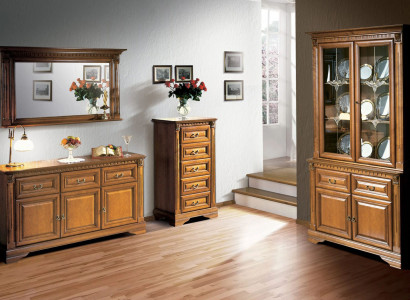 Living room Wardrobe Chest of drawers Italy Mirror Classic s Set 3pcs Wood