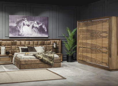 Luxurious, stylish 4-piece bedroom set in brown colour