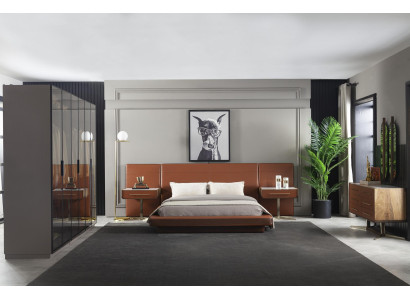 Bedroom Complete Set 5 pieces. Furniture Bed Wardrobe Chest of drawers Bedside tables