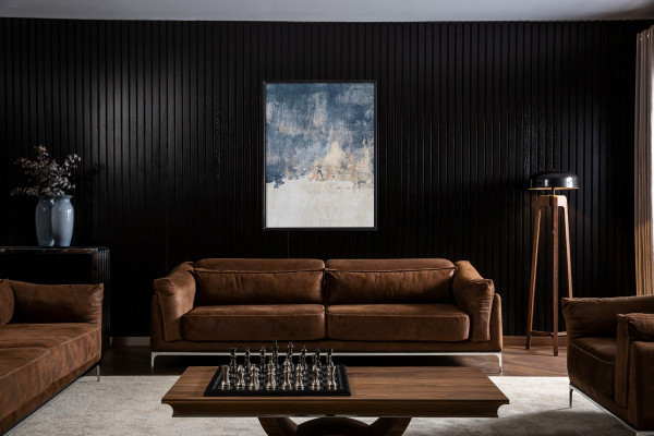 Stylish 3+3+1 sofa set with coffee table for the living room