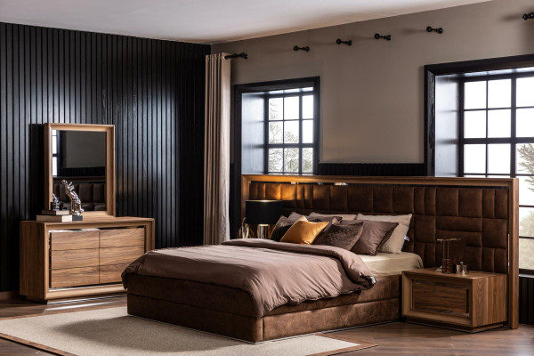Bedroom Set Complete Wardrobe Bedside tables Bed Wardrobe 5 pieces.