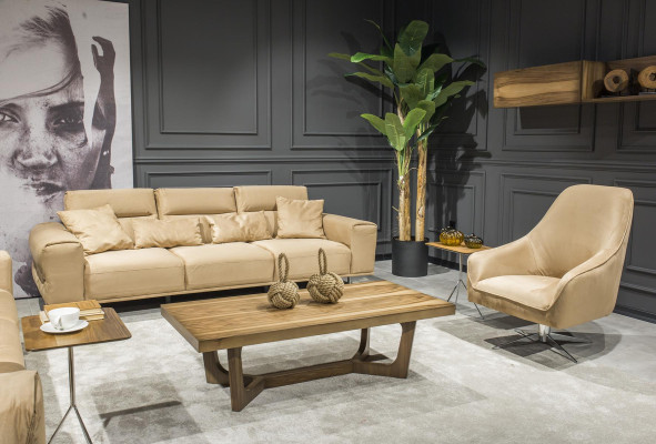 Luxury sofa set cream sofa couch 3+3+1 + coffee table 4 pieces. Couch set