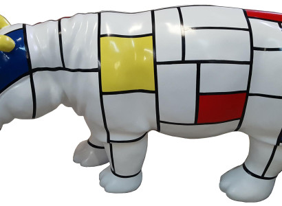 Colorful Abstract Figure Hippo 100 cm Modern Decoration Figures Real Handcraft