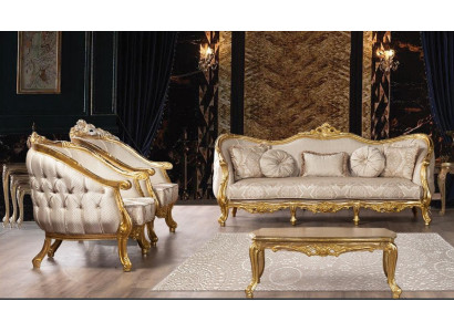 Baroque Sofa set 3+1+1 Seater Chesterfield Sofa Sofas Armchair Seat Suite