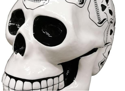 Designer Figure Modern Figures Decoration Skull Deco Garden Sculpture Sculpture