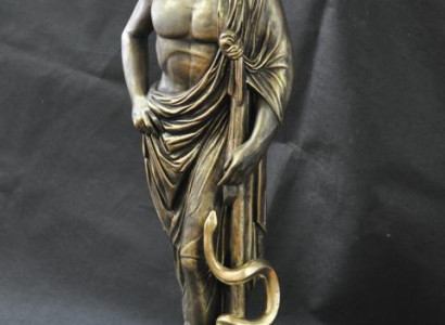 Statue Bust Eskulap with Snake Pharmacy Doctor Sculpture Sculptures Figures 0042