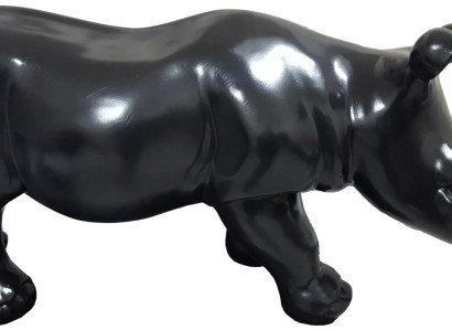 Rhinoceros Figure Statue Figures Statues Sculpture Garden Decoration Abstract Black