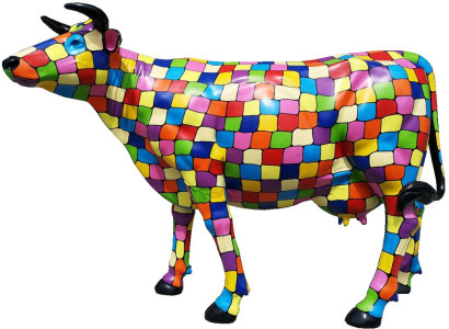 Garden decorative statue sculpture abstract designer loft colorful sculptures design cow
