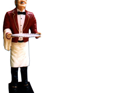 Waiter Figure Statue Sculpture Figures Sculptures Decoration Serving Stand new
