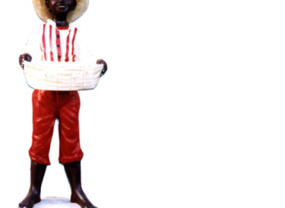 Design Boy with Basket Figure Statue Sculpture Figures Sculptures Decoration 7087
