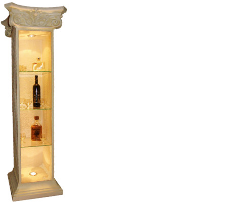 XXL Display case Bar Shelf Glass Floor Bevel Wardrobe Showcase Column Living room 1851 new