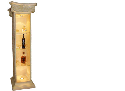 XXL Display case Bar Shelf Glass Floor Bevel Wardrobe Showcase Column Living room 1851 new