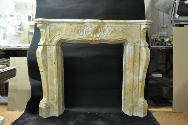 Fireplace Stove Panel Surround Marble Style Decoration Baroque Classic Fireplaces