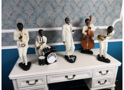 5X DESIGNER SET FIGURE SCULPTURES STATUES MUSICIANS XXL BIG FIGURES STATUE