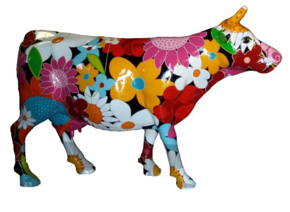 Abstract hanging painted figure cow statue garden decoration statues figures decoration