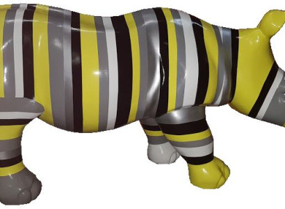 Sculptures Rhinoceros Abstract Colorful Figure Painted Statues Garden Handcraft Art